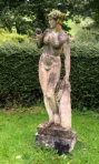 Statue near pond
